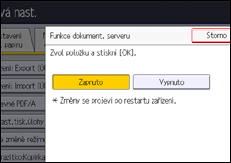 Ilustrace displeje ovládacího panelu