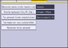 Ilustrace displeje ovládacího panelu