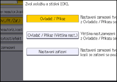Ilustrace displeje ovládacího panelu