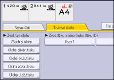 Ilustrace displeje ovládacího panelu