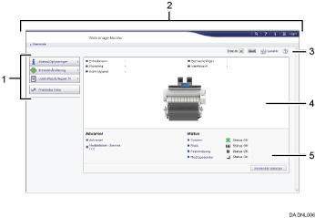 Nummereret illustration af webbrowser-skærm