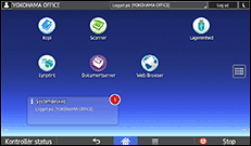 Illustration af displayet på betjeningspanelet