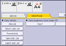 Illustration af displayet på betjeningspanelet