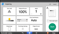 Illustration af displayet på betjeningspanelet