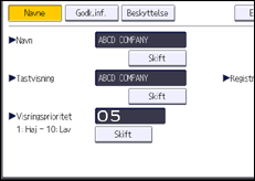 Illustration af displayet på betjeningspanelet