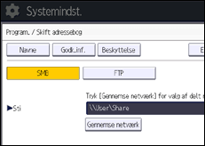 Illustration af displayet på betjeningspanelet