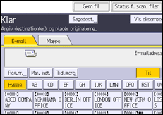 Illustration af displayet på betjeningspanelet