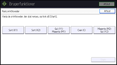Illustration af displayet på betjeningspanelet
