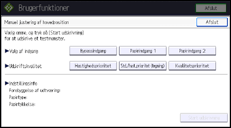 Illustration af displayet på betjeningspanelet