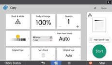 Ilustración de la pantalla panel de mandos