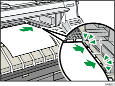 Ilustración de ubicación bypass de papel con llamada numerada