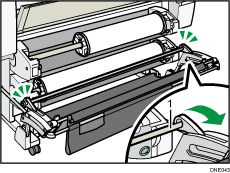 Ilustración de ubicación de entrada de papel con llamada numerada