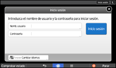 Ilustración de la pantalla panel de mandos