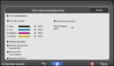 Ilustración de la pantalla panel de mandos