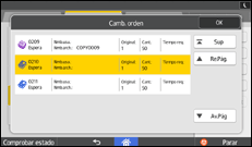 Ilustración de la pantalla panel de mandos