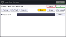 Ilustración de la pantalla panel de mandos