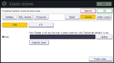 Ilustración de la pantalla panel de mandos