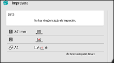 Ilustración de la pantalla panel de mandos