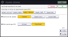 Ilustración de la pantalla panel de mandos