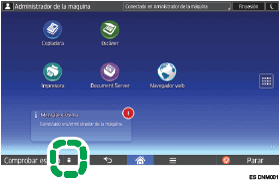 Ilustración de la pantalla panel de mandos