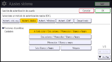 Ilustración de la pantalla panel de mandos