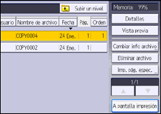 Ilustración de la pantalla panel de mandos