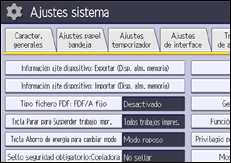 Ilustración de la pantalla panel de mandos
