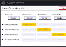 Ilustración de la pantalla panel de mandos