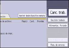 Ilustración de la pantalla panel de mandos