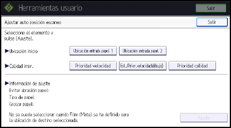 Ilustración de la pantalla panel de mandos