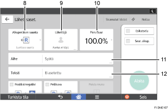 Käyttöpaneelin numeroitu näyttö