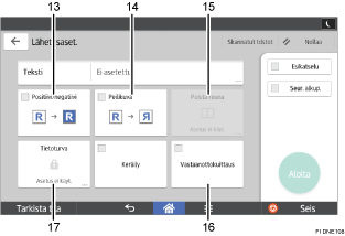Käyttöpaneelin numeroitu näyttö
