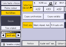 Illustration de l'écran du panneau de commande