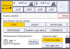 Illustration de l'écran du panneau de commande
