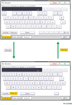 Illustration des touches