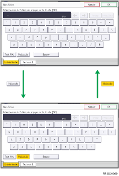 Illustration des touches