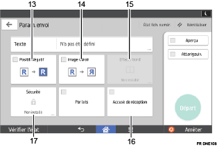 Illustration numérotée du panneau de commande