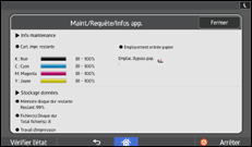 Illustration de l'écran du panneau de commande