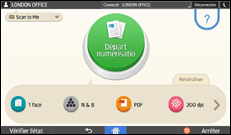 Illustration de l'écran du panneau de commande