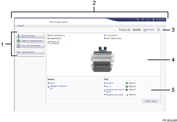 Illustration de l'écran du navigateur Web avec légende numérotée