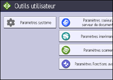 Illustration de l'écran du panneau de commande