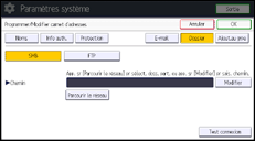 Illustration de l'écran du panneau de commande