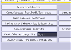 Illustration de l'écran du panneau de commande