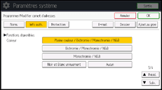 Illustration de l'écran du panneau de commande