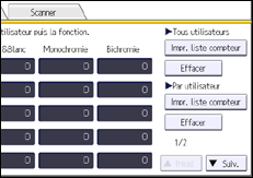 Illustration de l'écran du panneau de commande