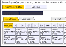 Illustration de l'écran du panneau de commande