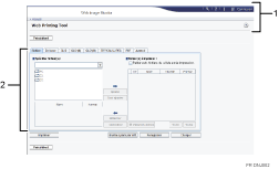 Illustration avec légendes numérotées de l'écran de l'application