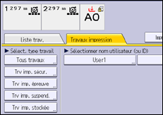 Illustration de l'écran du panneau de commande