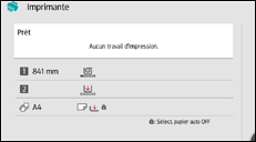 Illustration de l'écran du panneau de commande