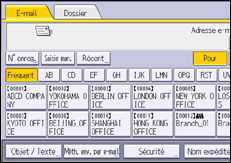 Illustration de l'écran du panneau de commande